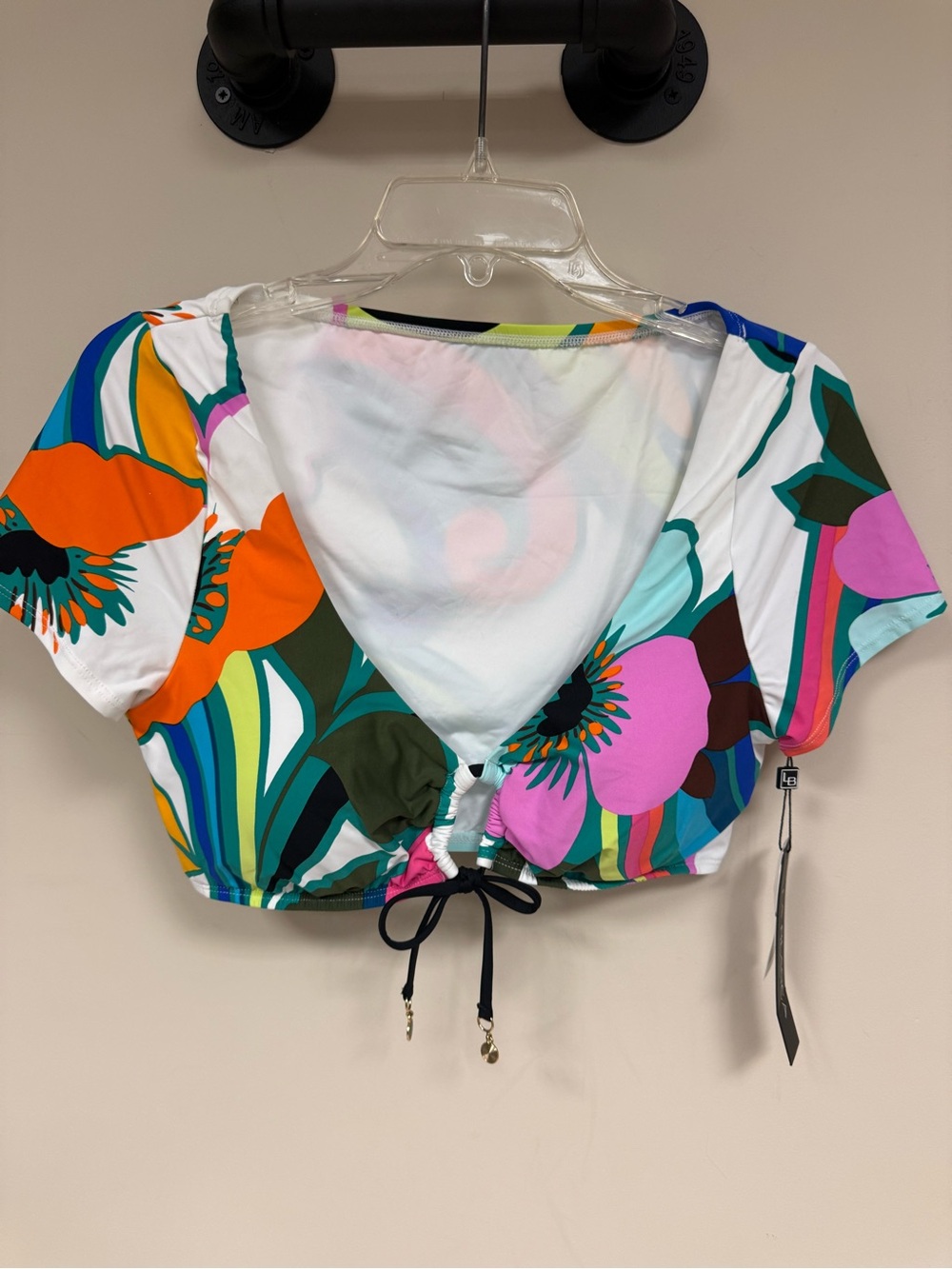 La Blanca size 10 Multicolor Floral Tie-Front Swim Top floral NEW